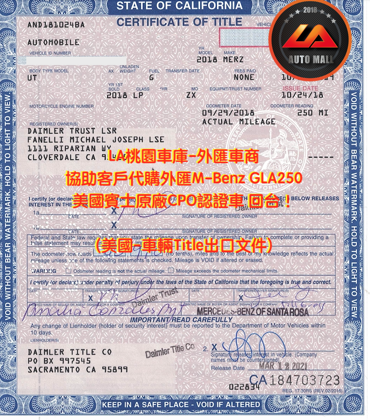 【台灣外匯車商推薦】​(最新賓士外匯車資訊懶人包) 代購外匯M-Benz GLA250 X156 車輛Title 車口文件 、價格、配備、馬力、規格、油耗介紹，賓士GLA250 X156外匯車代購流程分享。LA-桃園車庫代購外匯M-Benz GLA250 回台價格會划算嗎? LA-桃園車庫 如何代購 M-Benz GLA250 X156 外匯車?M-Benz GLA250 外匯車與台灣總代理價格差多少呢? M-Benz GLA250 X156外匯車規格、馬力、油耗、配備介紹~ LA-桃園車庫 協助客戶代購 M-Benz GLA250 流程分享~桃園、台北、新竹、北部地區有推薦的外匯車商嗎? LA桃園車庫是台灣Mobile01、PTT網友推薦的外匯車商之一!為什麼大家都要推薦LA-桃園車庫外匯車商代購外匯車呢?LA-桃園車庫評價又是如何？LA-桃園車庫是黑心車商嗎？