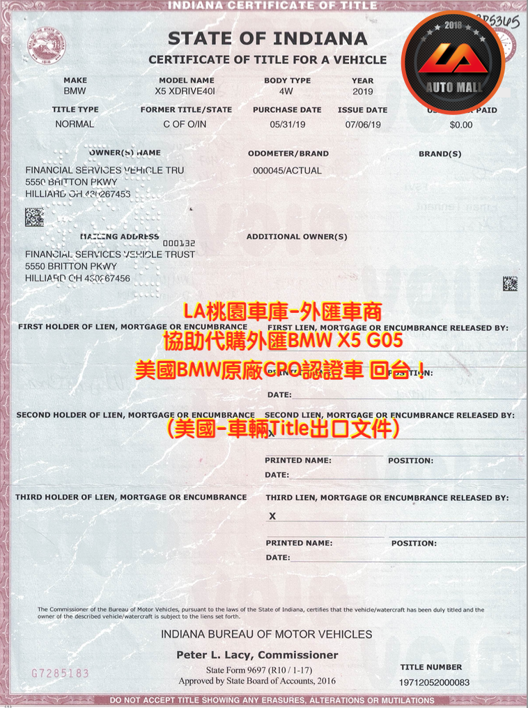 【台灣外匯車商推薦】代購美規BMW G05 X5-40i 美國車輛Title出口文件、外匯價格、配備、馬力、規格、油耗介紹， BMW G05 X5-40i美國原廠CPO認證外匯車代購流程分享。 LA-桃園車庫代購BMW G05 X5-40i外匯車回台價格會划算嗎? LA-桃園車庫 如何代購BMW G05 X5-40i 外匯車? BMW G05 X5-40i 外匯車與台灣總代理價格差多少呢? BMW G05 X5-40i 外匯車規格、馬力、油耗、配備介紹~ LA-桃園車庫 協助客戶代購BMW G05 X5-40i 流程分享~桃園、台北、新竹、北部地區有推薦的外匯車商嗎? LA桃園車庫是台灣Mobile01、PTT網友推薦的外匯車商之一!為什麼大家都要推薦LA-桃園車庫外匯車商代購外匯車呢?LA-桃園車庫評價又是如何？LA-桃園車庫是黑心車商嗎？